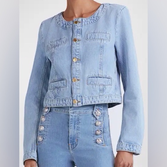 Derek Lam 10 Crosby | Cotton Penny Collarless Jacket - Picture 1 of 5